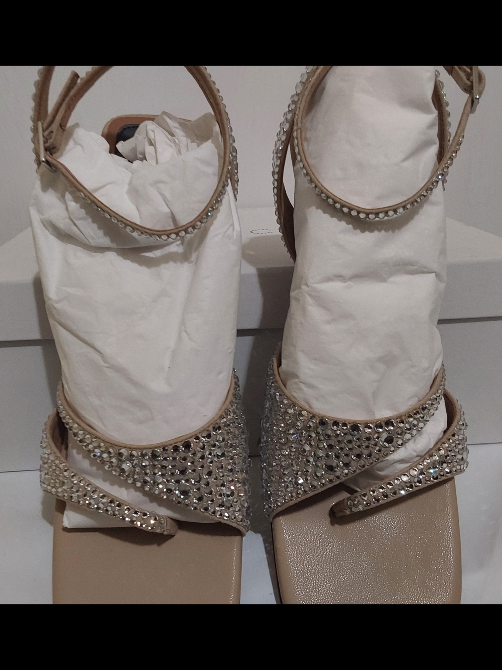Stella McCartney Nude Crystal-Embellished Heeled Sandals